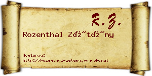Rozenthal Zétény névjegykártya